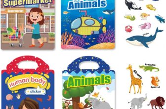 Boy Girl Birthday Gifts, Montessori Educational Toy, Reusable Sticker Busy Book, for Home, Travel, Preschool, and Sensory Learning