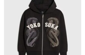 Boys Black Yokosuka Snake Zip through Hoodie