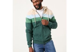 Brooke Green Cotton Sew Zip through Hoodie