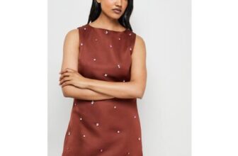 Brown Warehouse Embellished Structured Sleeveless Sequin Mini Dress