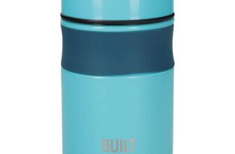 Built Double Wall Vacuum Insulated Food Flask, Stainless Steel, Teal, 490ml, Retro