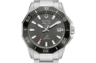 Bulova Marine Star Mens Grey Dial Stainless Steel Bracelet Watch
