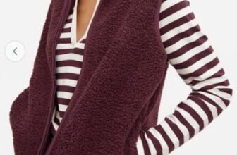 Burgundy Borg Fleece Gilet in Burgundy Red or Black – Free C&C