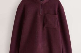 Burgundy Red Quarter Zip Borg Fleece (XS – 3XL)