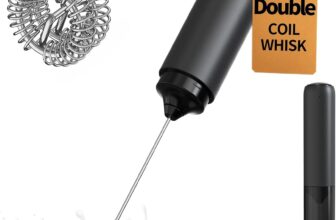 CIRCLE JOY Electric Milk Frother Handheld, Rechargeable Coffee Frother with Dual Spring Whisk, Portable Hand Frother Wand Drink Mixer for Coffee, Hot Chocolate, Cappuccino, Frappe, Matcha, Black