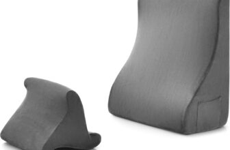 COSTWAY Bed Wedge Pillows Set, High Density Foam Incline Cushion with Tablet Pillow Stand and Side Pockets, Orthopaedic Back Support Pillow for Reading, Leg Elevation, Acid Reflux, Pain Relief (Grey)