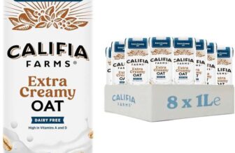 Califia Farms Extra Creamy Oat – Lactose Free, Dairy Free, No Added Sugar, Vegan, Free From Plant Based Drinks (8 x 1L)