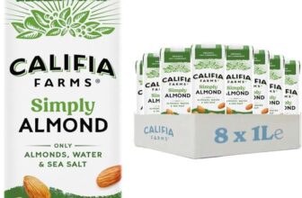Califia Farms Simple and Organic Almond – Lactose Free, Dairy Free, No Added Sugar, Vegan, Free From Plant Based Drinks (8 x 1L)