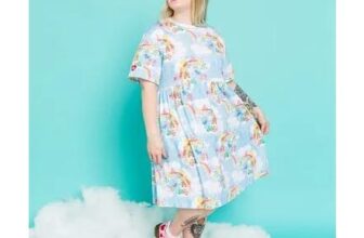 Care Bears Cloud Scene Blue Smock Dress