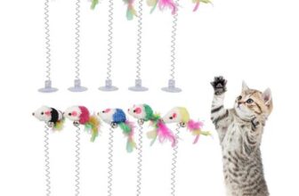 Cat Teaser Toys Set Feather Wands Mice Suction Cup Rods