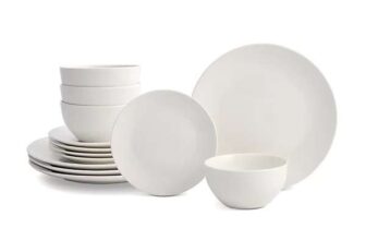 Cookshop Plain White Porcelain 12 piece Dinnerware set – Free C&C
