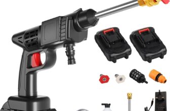 Cordless Pressure Washer,KKnoon Portable Pressure Washer 60Bar High Power Washer Machine with Rechargeable Battery Pressure Washer for Car Fence Floor Cleaning Watering