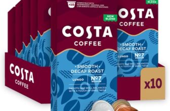 Costa Smooth Decaf Roast Aluminium Coffee Pods (Pack of 10, Total 100 Coffee Capsules)