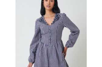 Cotton Gingham Mini Skater Dress