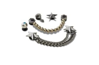 Crocs Jibbitz Charms, Punk Gunmetal 5 Pack