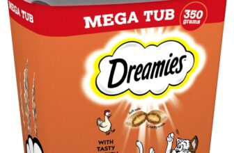 DREAMIES – Chicken Cat Treats – 2x350g – Multipack Snacks 2 Mega Tubs – Bulk Cat Food
