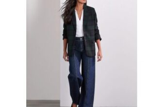 Dark Blue Gold Horsebit Detail High Rise Wide Leg Jeans