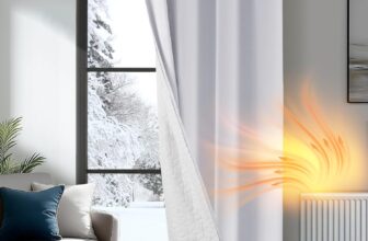 Deconovo Door Curtain Thermal, Eyelet Curtain with Thick Microfiber Liner, Windproof Noise Reducing Silver Grey Panel for Room Window, 52x 90, 1 Panel