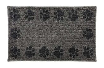 Doormat Grey Clean Paws Rectangular Door mat, 75cm x 44cm