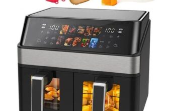 Dual Zone Digital Air Fryer Oven Cooker-9L W/100 Tray Large