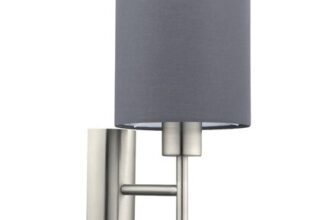 EGLO Pasteri Wall Light with Switch – Nickel & Grey