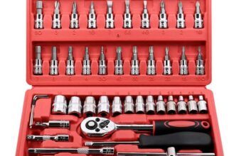 EGOFINE 46 Pieces 1/4 Drive Socket Set&Tool Sets w/voucher Egofine store FBA