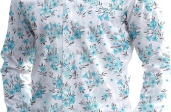 ELETOP Mens Shirts Long Sleeve Floral Shirts Business Casual Work Button Down Dress Shirts with Pocket