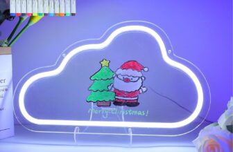 ENUOLI White Cloud Neon Sign LED Dimmable Cloud Light with White Board Marker for Kids Bedroom Gaming Room Bar Party Christmas USB Powered Neon Night Light Gifts for Birthday Gift Wedding Supplies