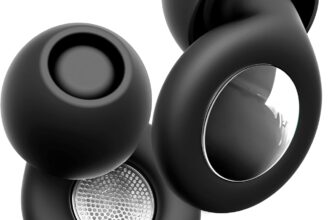 Ear Plugs for Sleep, Noise Cancelling Earplugs for Sleeping, Soft Reusable Silicone Hearing Protection for Sleeping, Snoring, Concerts, Travel, Work, 4 Ear Tips in XS/S/M/L – Black
