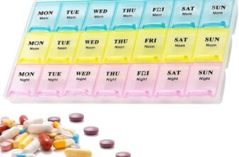 Eastrise Large 21-Day Weekly Pill Box Organiser – 3×7 XL Compartments Travel Medicine Box with Lockable, Dust-Proof Design, BPA-Free Tablet Organiser for Weekly Medication Management (Colourful)