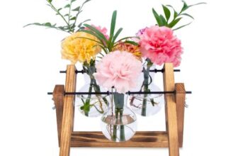 Eclare Desktop Propagation Station with Glass Bulb Vase (3 Bulbs)