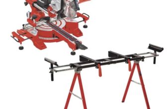 Einhell TC-SM 216 1600W 216mm Electric Sliding Mitre Saw & MSS 1608 Saw Stand – 240V