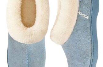 EverFoams Womens Microsuede Fuzzy Plush Lined Slippers with Cozy Memory Foam size 7/8