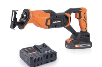 Evolution R150RCP-Li 18V Reciprocating Saw, 1x 2.0Ah Battery & Charger Evolution R13CMB-Li 18V Combi Drill – Body