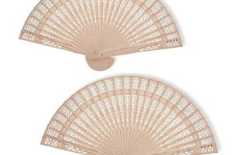 Ezranova Wooden Folding Paper Handheld Fan, Chinese Style