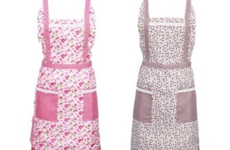 FANTESI 2 Pack Floral Kitchen Aprons for Women with Pockets