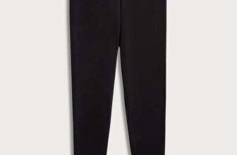 F&F Faux Leather Thermal Full Length Footless Tights in Black