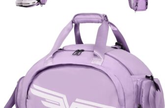 FIORETTO 30L Sports Gym Bag with Wet Pocket & Shoe Compartment, Water Repellent Weekend Hospital Overnight Bag for Women, Sports Holdall Backpack (Purple)
