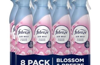 Febreze Room and Bathroom Air Freshener, Blossom Breeze, 185ml 8-Pack