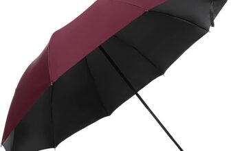 Fengshengli Golf Umbrella, 58 Inch Large Oversized Umbrella, 3 Fold UV Protection Dome Umbrella Golf Umbrella Windproof and Rainproof