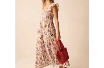 Floral Print Tiered Maxi Dress Ivory