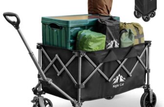 Folding Camping Trolley Cart 150L Large Capacity 100KG Collapsible Wagon with All Terrain Wheels