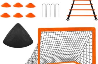 Football Goal, JARAGAR Folding Portable Outdoor Kids Football Goal Set for Backyard 6×4 Ft football Net,12 Soccer Cones, Agility Ladder & Carry Bag, football Training Equipment for Kids Youth Training
