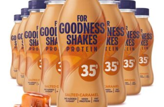 For Goodness Shakes Salted Carmel / Vanilla Protein Shakes, 35g Protein – 8 x 330ml – £7.59 / £6.79 S&S