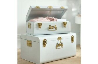 Freemans Home Set of 2 Grey Decorative Storage Trunk