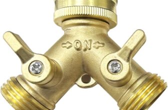 Full Brass 2-Way Garden Hose Splitter, 3/4 American Thread, Outdoor Use
