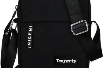 FuninCrea Mens Shoulder Bag Small Mens Crossbody Bag with 2 Pocket and Adjustable Shoulder Strap, Waterproof Cross Body Bag Men Mini Mens Messenger Bag with Zipper for Working Travelling