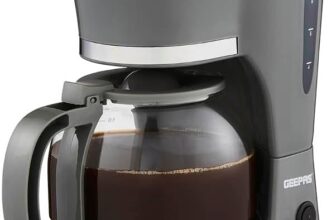 GEEPAS 1.5L Filter Coffee Machine 800W Coffee Maker for Instant Coffee, Espresso, Macchiato & More Boil-Dry Protection, Anti-Drip Function, Automatic Turn-Off Feature