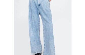 Gap Blue 365 High Waist UltraSoft Pleated Denim Trousers
