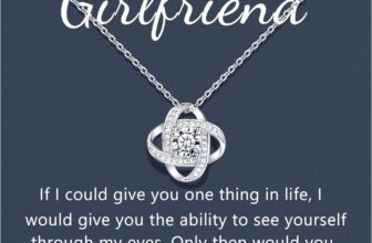 Gifts for Girlfriend/Wife, Soulmate Love Knot Necklace Jewellery Present for Women Her Birthday Wedding Gifts